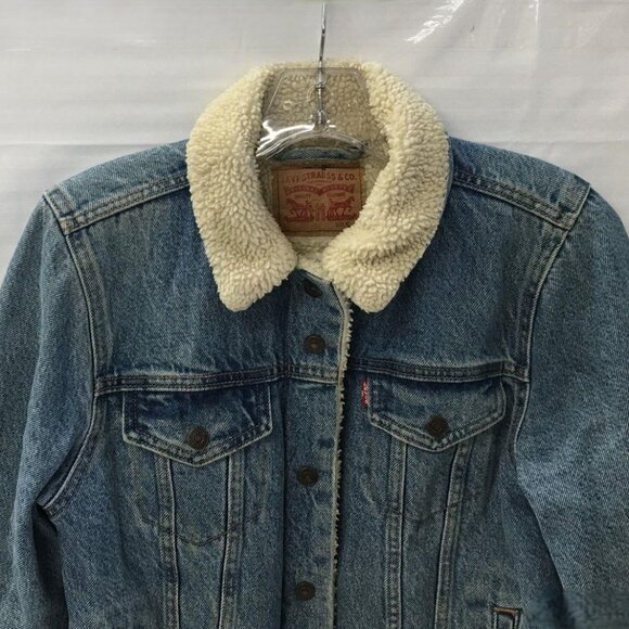 Levi Strauss Denim Sherpa Lined Jacket Women's Size S - Picture 5 of 6